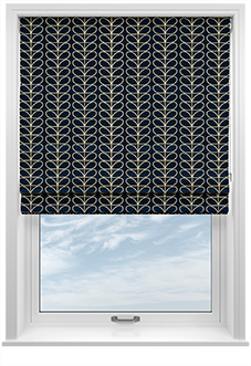 Orla Kiely Linear Stem, Navy Whale - Roman Blind